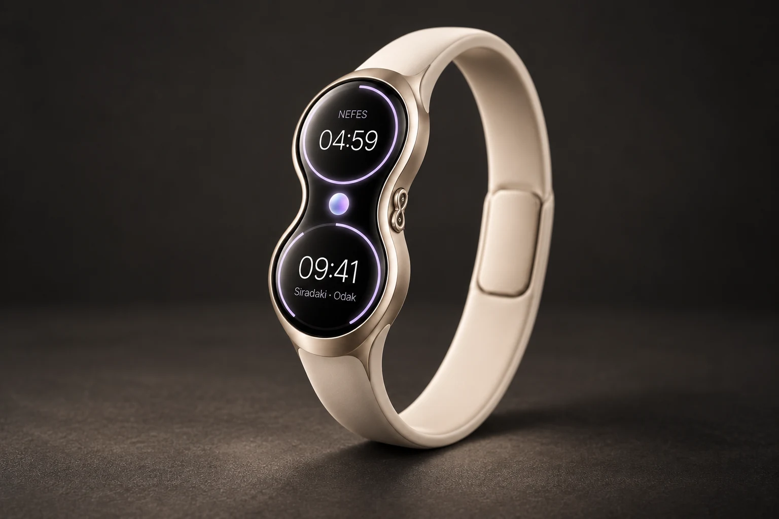 Aynı sonsuzluk biçimli Evren Watch, inci kordon ve şampanya metal görünümü